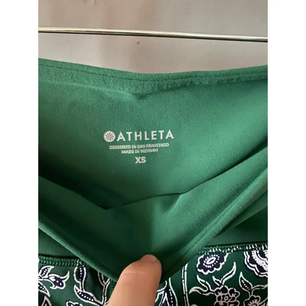 Athleta Green Floral Leggings | XS